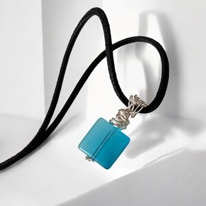 5 For $25💫Nautical Blue Sea Glass Tile Pendant Necklace